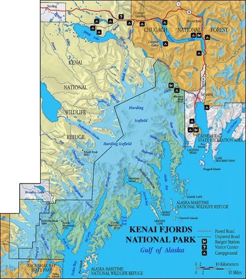 Kenai Fjords National Park Maps Alaska